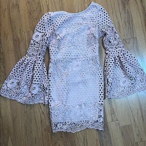 Elegant Lace Bell Sleeve Dress